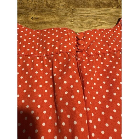 CREWCUTS Square Neck Polka Dot Long Sleeve Red Shirt Top Preppy Classic Size 10 - Picture 5 of 6